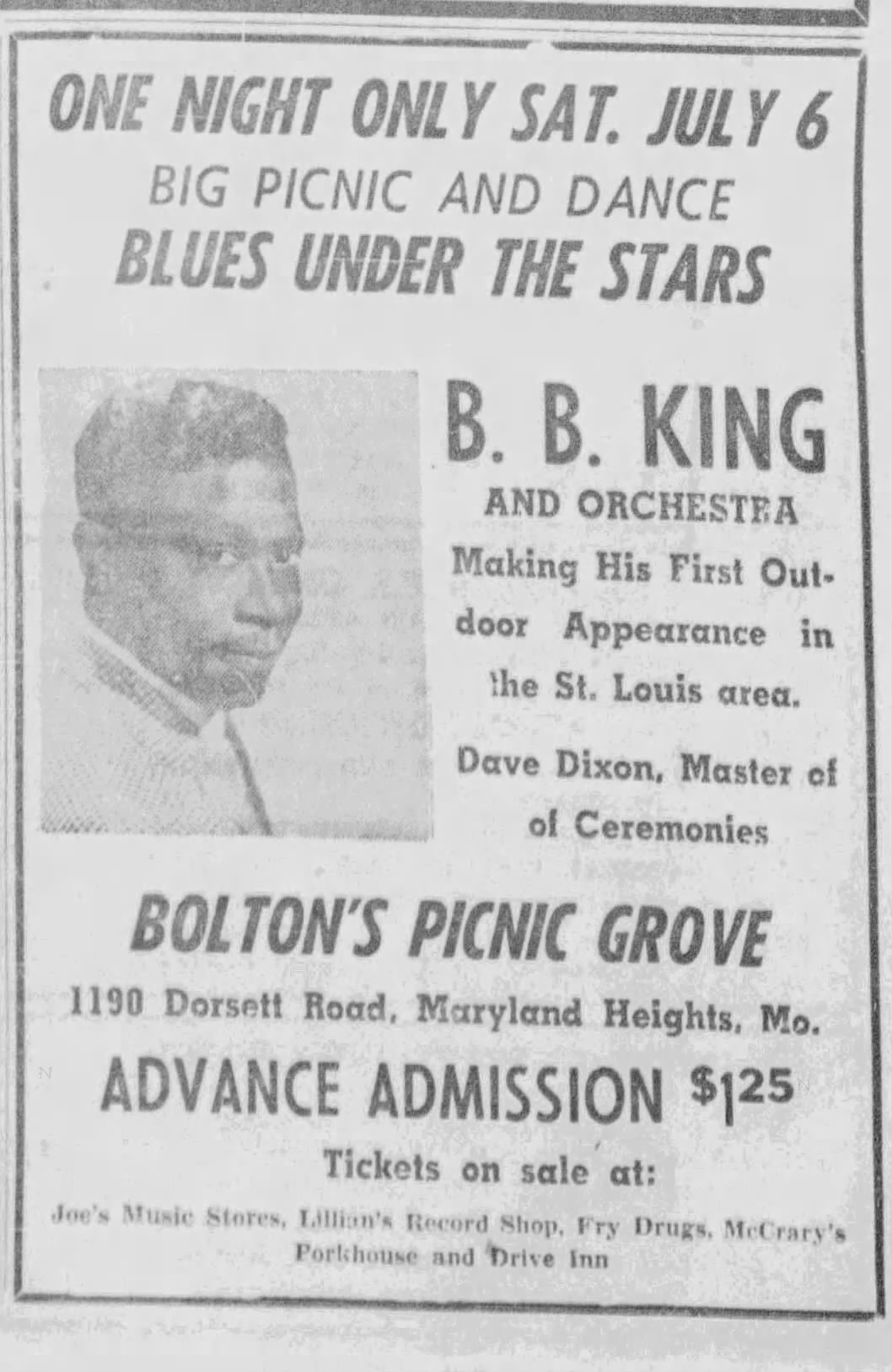 BB King July 6, 1963